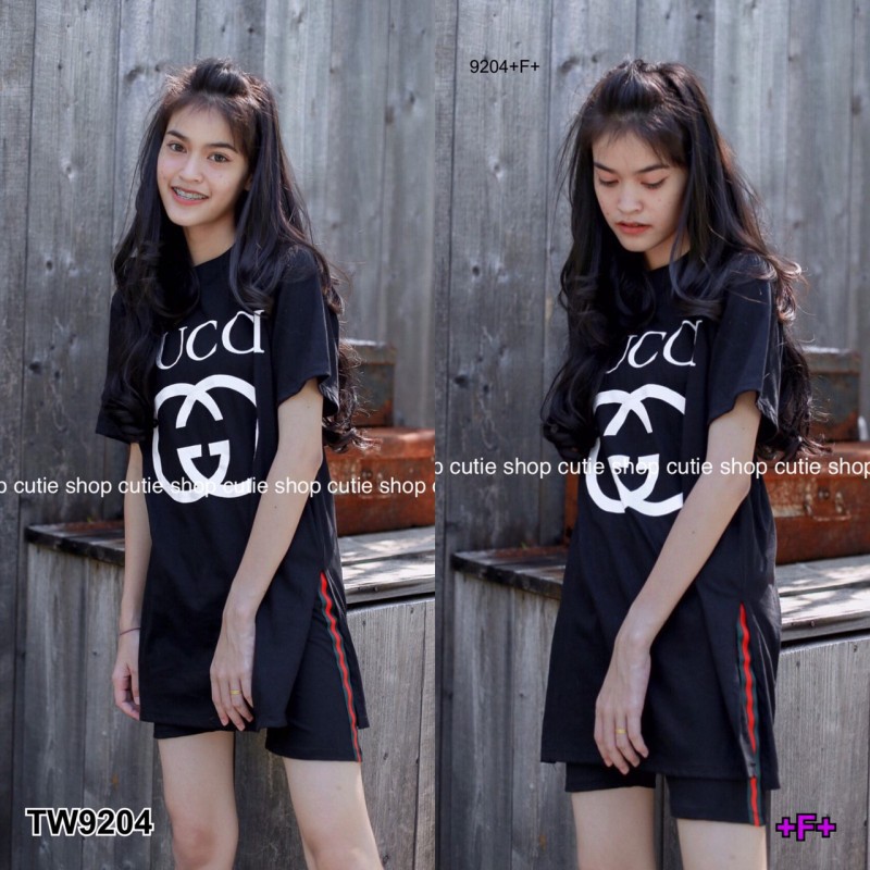 at9204-set-เสื้อตัวยาวผ่าข้าง-เลกกิ้ง