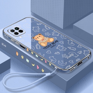 เคสโทรศัพท์มือถือ ซิลิโคน ขอบตรง ลายหมีเท็ดดี้ หรูหรา สําหรับ iPhone 7plus 8plus X xs xr xs max