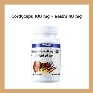 สินค้า exp.09/25 Lynae cordyceps 100mg.+reishi40mg. 100 capsules ถั่งเฉ้า+หลินจือ 4855