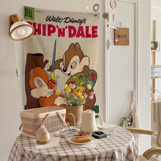 Chipmunk ชิชิติ ผ้าการ์ตูน ผ้าตกแต่งห้อง ผ้าตกแต่งผนัง น่ารักมาก ผ้าแขวนผนัง​ ✨【แถบแนวตั้ง】