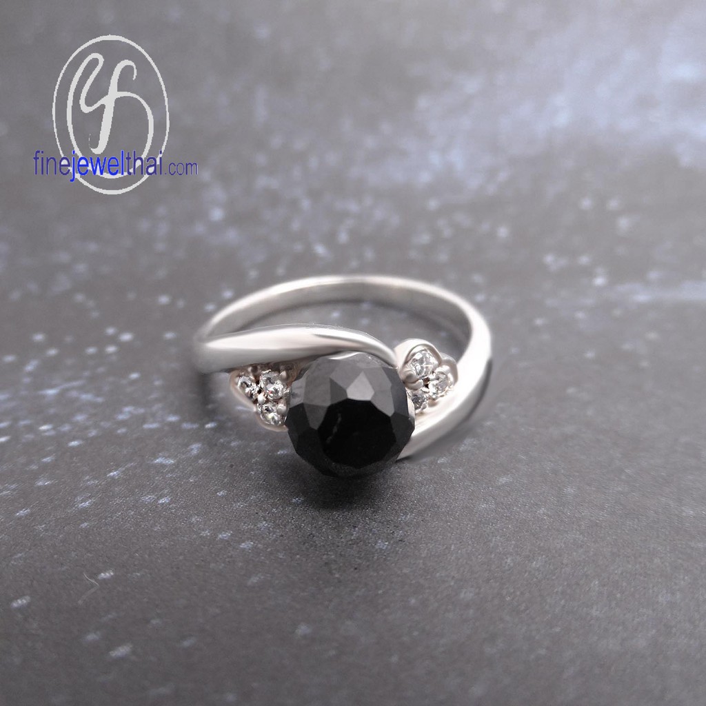 finejewelthai-แหวนนิล-แหวนเงิน-แหวนประจำเดือนเกิด-onyx-silver-ring-r1133on