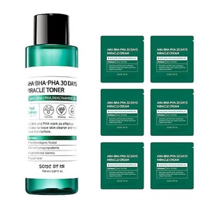 Some by Mi AHA-BHA-PHA 30 Days Miracle Toner 150 มล. + Miracle Cream Sample Pouch 6p