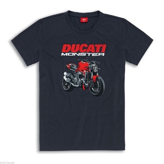 ราคาต่ำสุด!!เสื้อยืด ผ้าฝ้าย พิมพ์ลายกราฟฟิค Ducati Art Monster 821 1200 สีเทา สําหรับผู้ชาย KJL1S-3XL