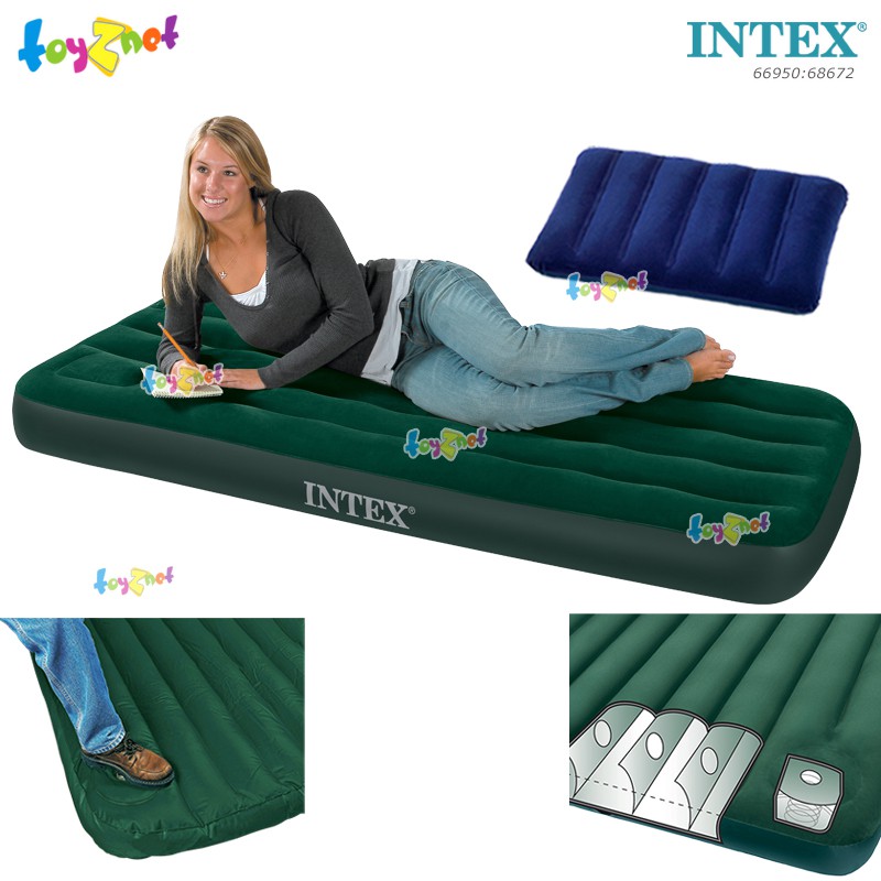 Intex ที่นอนเป่าลม แคมป์ปิ้ง ปิคนิค 2.5 ฟุต มีที่สูบลมด้วยเท้าในตัว ...