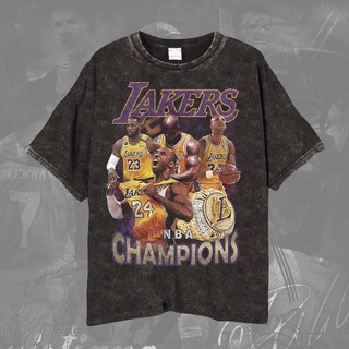 เสื้อยืด พิมพ์ลาย Lakers NBA CHAMPION สไตล์วินเทจS-5XL