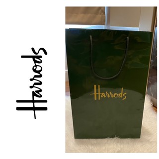 Used Harrods Paper Bag ถุงกระดาษแบรนด์เนม แฮร์รอดส์ แท้ ขนาดใหญ่ มือสอง สภาพดี (สินค้าพร้อมส่ง)