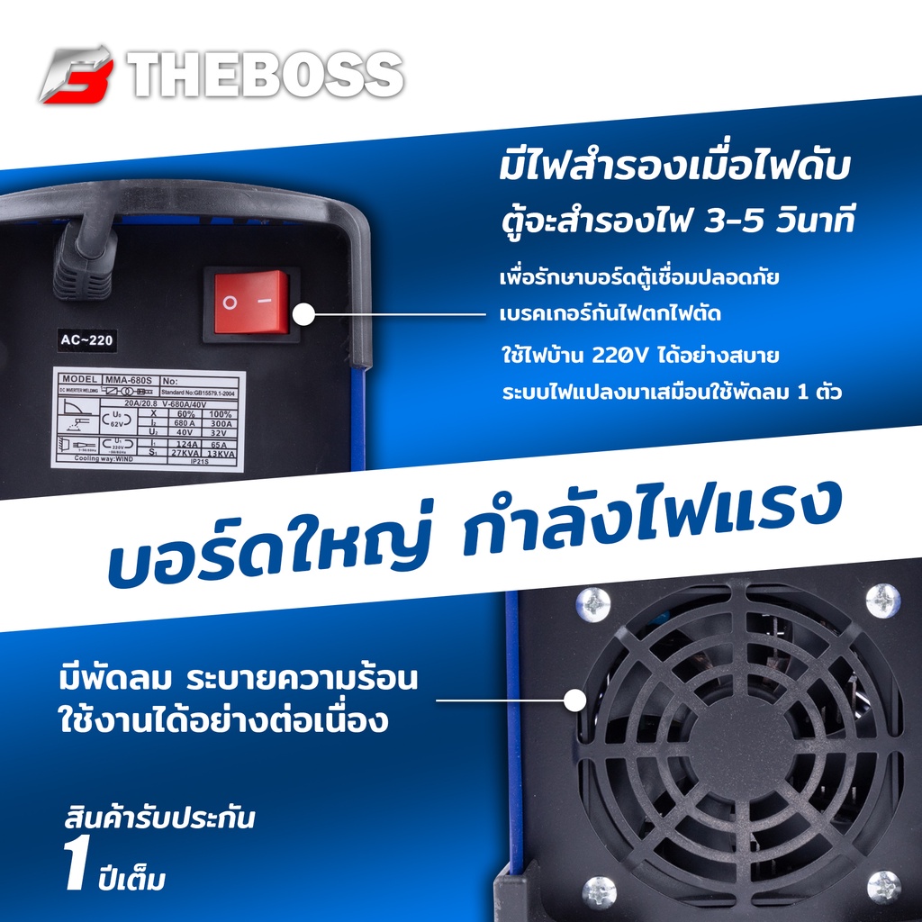 theboss-ตู้เชื่อม-และ-หินเจีย-รุ่น-954-พร้อมอุปกรณ์ครบ-ตู้เชื่อมไฟฟ้า-รุ่น-mma-680sแถมฟรีสายเชื่อม-ดีเยี่ยม