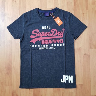 Superdry Vintage Logo Duo T-Shirt- เสื้อยืด สำหรับผู้ชาย สี Black Snow Heather