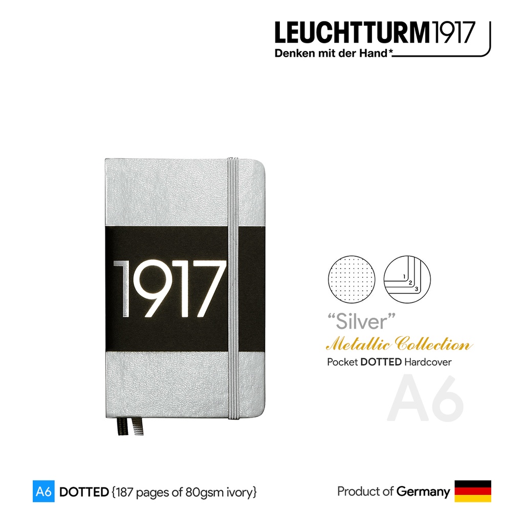 Rubrica Tascabile Leuchtturm1917 A6 - Copertina Rigida, Indice A-Z, Nero - Per Contatti