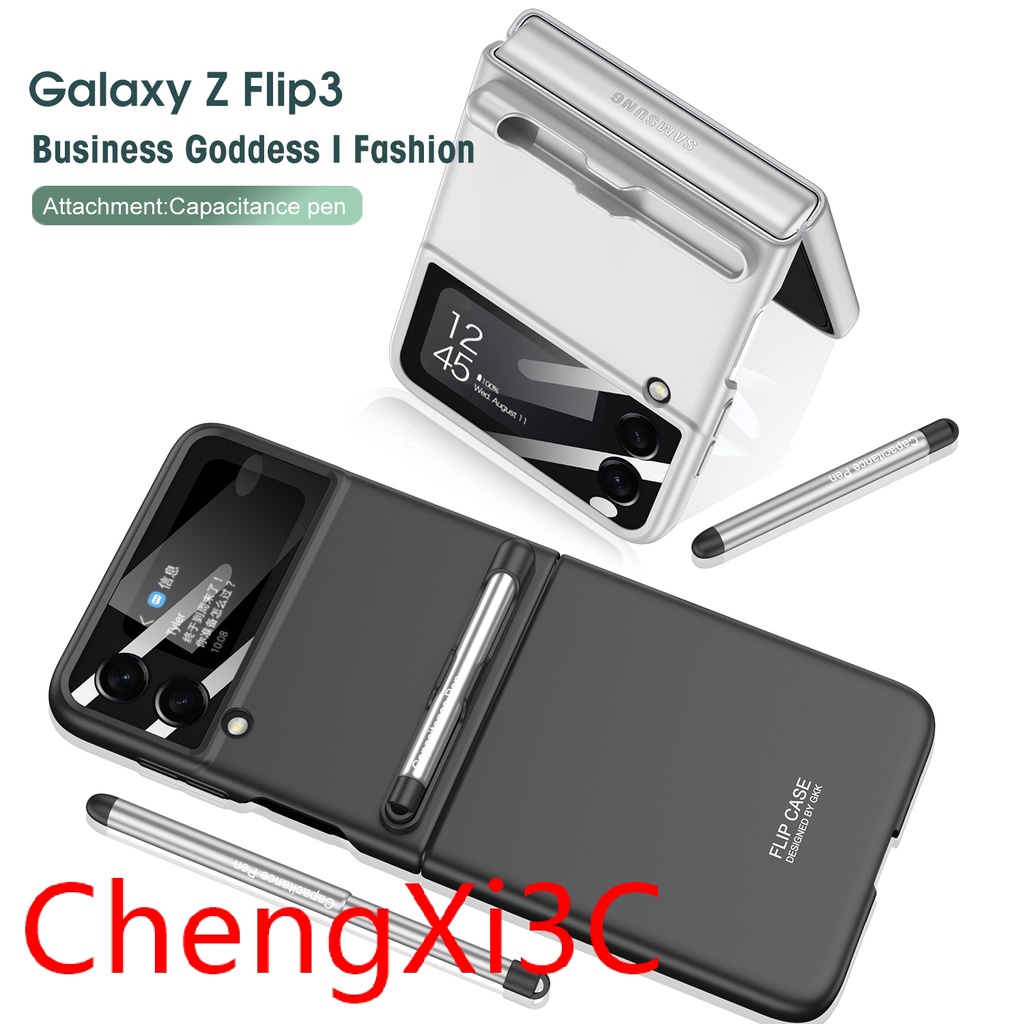 ซื้อเปลือกแล้วส่งปากกา-galaxyz-flip-3-เคสโทรศัพท์-ฟิล์ม-เคสแบบบูรณาการ-บานพับกลาง-เคสป้องกัน-one-piece-มาพร้อมที่วางปากกา-ฟรีสไตลัส-พับเก็บได้