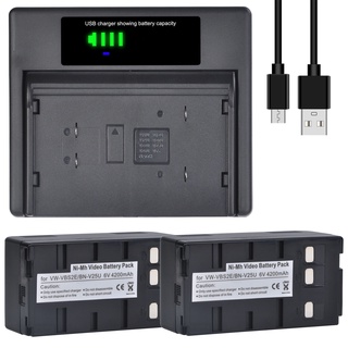 6V 4200mAh BN-V25U VW-VBS2E Battery and USB Charger for JVC BN-V22U, BN-V24U, BN-V25U Panasonic PV-BP15 NV-3CCD1 NV-61 N