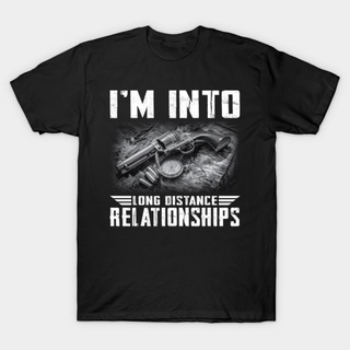 เสื้อยืดโอเวอร์ไซส์GILDAN เสื้อยืด พิมพ์ลาย I Am Into Long Distance Relationships สําหรับผู้ชาย และผู้หญิงS-3XL