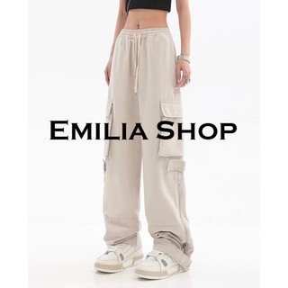 EMILIA SHOP กางเกงขายาว กางเกงเอวสูง กางเกงขายาวผู้หญิง 2022 ใหม่ ES030206