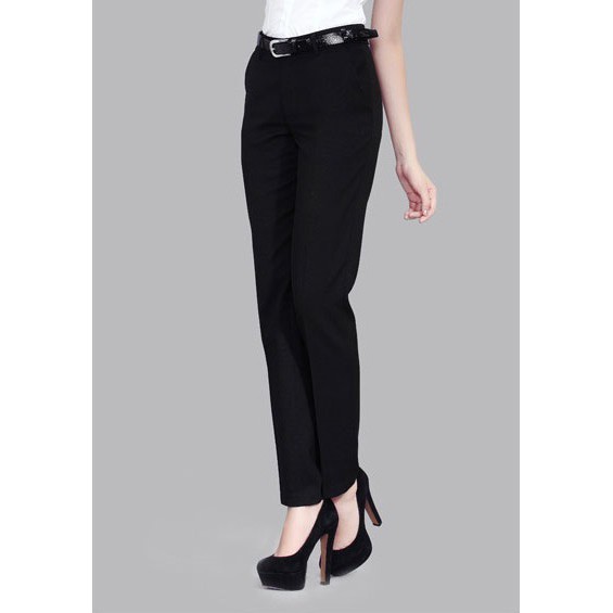 เอว-26-35-กางเกงขายาวผู้หญิง-กางเกงสแล็ค-กางเกงขายาว-กางเกงทำงาน-สีดำสำหรับผู้หญิง