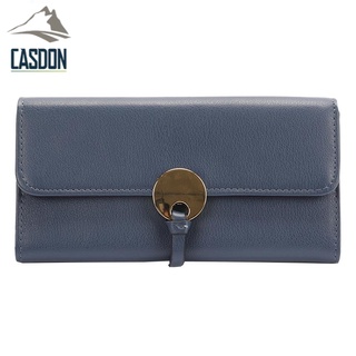 CASDON-พร้อมส่ง กระเป๋าสตางค์ใบยาว กระเป๋าแฟชั่น ผลิตจากหนังวัวแท้ รุ่น LO-158