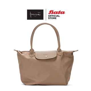 สินค้า Bata บาจา ยี่ห้อ Prive กระเป๋าถือ กระเป๋ามีสายสะพายไหล่ กระเป๋า Tote กระเป๋าไนล่อนกระเป๋าจุของ มีหูจับ สำหรับผู้หญิง รุ่น Chloezy สีเทาน้ำตาล 9924420