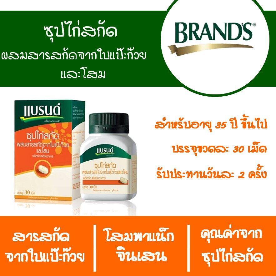 1-ขวด-brands-แบรนด์เม็ด-ซุปไก่สกัด-ใบแป๊ะก๊วยและโสม-30-เม็ด-สินค้าขายดี-ส่งเร็ว-ถูกที่สุด-by-bns