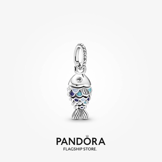 Pandora จี้ปลาสเกลสีฟ้า ของขวัญวันเกิด สําหรับสุภาพสตรี p825