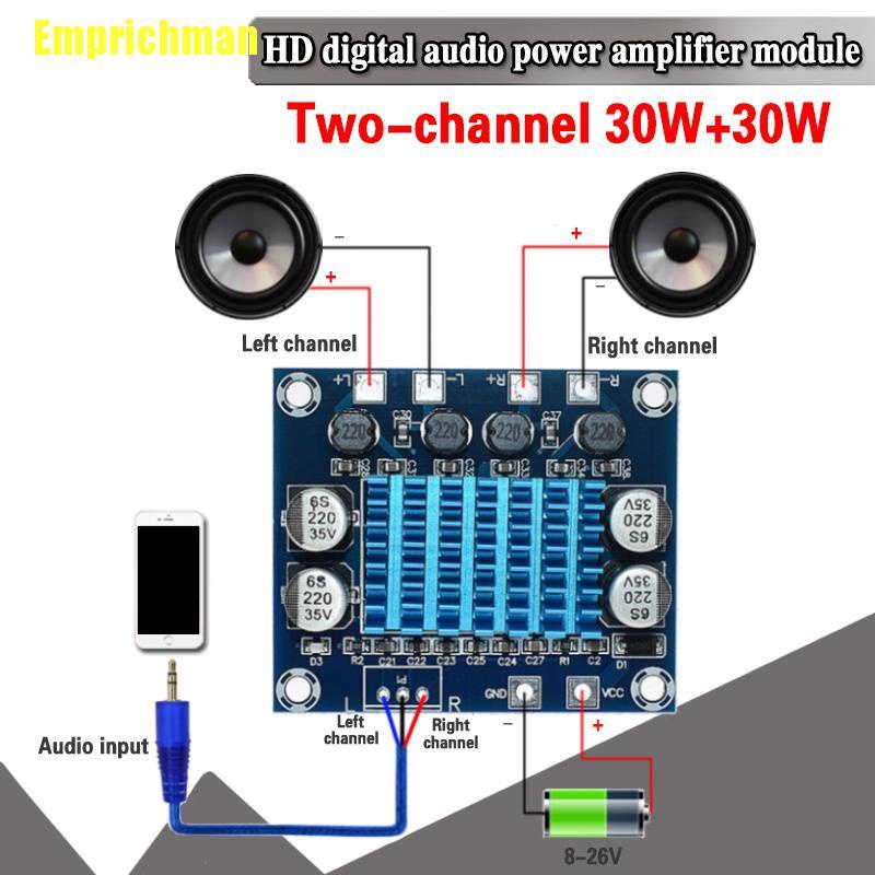 emprichman-เครื่องขยายเสียงสเตอริโอดิจิทัล-tpa3110-xh-a232-30-w-30-w-2-0