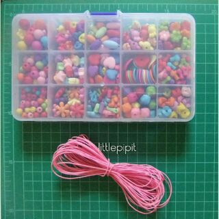 ชุดร้อยลูกปัด Assorted Bead Box ลูกปัด คละสี คละแบบ กล่อง 15 ช่อง