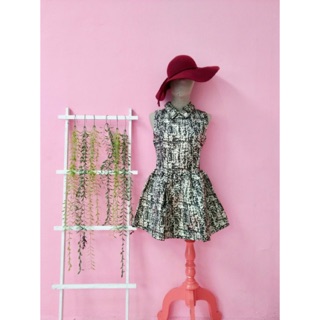 X850  B0  ชุดเดรสสั้น  ของใหม่ size s  ป้าย Lady Ribbon อก 33-34 /เอว 27-26 /สะโพก Free ยาว 29.5" /Pic
