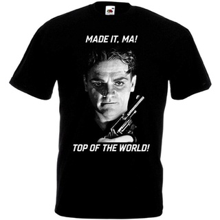 James Cagney Made It Ma! เสื้อยืด พิมพ์ลาย Top Of The World สีดํา