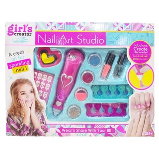 ของเล่นเด็ก Nail art studio ชุดทำเล็บเด็ก สีทาเล็บ พร้อมอุปกรณ์ เครื่องอบเล็บ เครื่องพ่นกากเพชร(ใช้ได้จริง) TY178