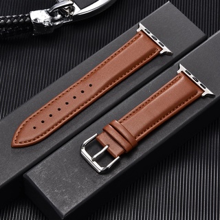 สินค้า Calfskin Genuine Leather Watchband 38mm 40mm 41mm for iwatch 7 2 3 4 5 6 Soft Replace Wrist Strap 42mm 44mm 45mm for Apple Watch