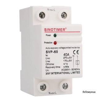 Folღ อุปกรณ์ป้องกันแรงดันไฟฟ้า 230V Ac 40A Din Rail