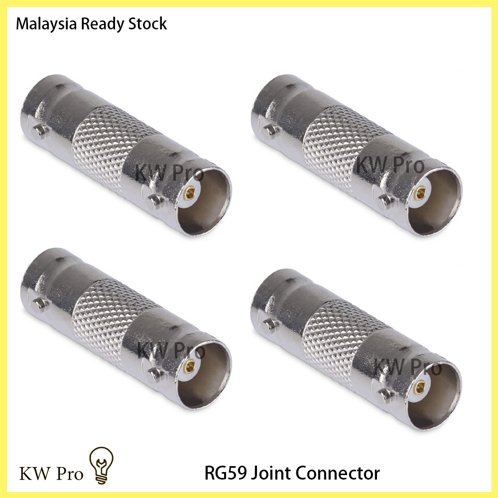 Rg59 joint connector BNC อะแดปเตอร์ข้อต่อหญิงกับหญิงขั้วต่อตรง RG59 RG6 ...