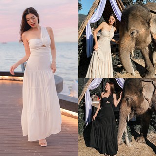 ภาพหน้าปกสินค้าsomemer.over S357  Maxi Dress บ่าเดียวต่อระบาย ที่เกี่ยวข้อง