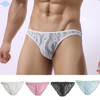 ◀READY▶Men Underwear Briefs Breathable Knickers Lace Panties Plus Size Polyester# Good Quality