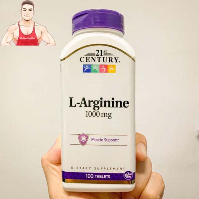 ราคาและรีวิว21st Century L-Arginine 1000 mg 100 Tablets เพิ่มฮอร์โมนเพศชาย เสริมสร้างกล้ามเนื้อ