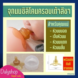 สินค้า จุกครอบหัวนมแม่ สีชา จุกซิลิโคนครอบหัวนม สำหรับคุณแม่ที่เจ็บหัวนม