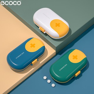 ecoco กล่องยาขนาดเล็ก พกพาสะดวก ตลับยาพกพา กล่องใส่ยา 4 ช่อง กล่องยา Medicine Box ตลับใส่ยา ตลับใส่ยาพกพา กันน้ำ