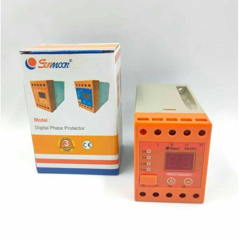 เฟสโปรเทคชั่น-sm-op2-sunmoon-อุปกรณ์ป้องกันไฟตกไฟเกิน-รุ่น-w-op2-1phase-220vac-สินค้าในไทยพร้อมส่ง