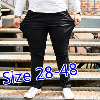 ไซส์ 28-50 สำหรับน้ำหนัก 40-150kg กางเกงยีนส์ไซส์ใหญ่สำหรับผู้ชาย กางเกงขายาวสีดำ ขายาว กางเกงทำงาน สีดำ ไซส์ใหญ่ สำหรับผู้ชายอ้วน **พร้อมส่ง**