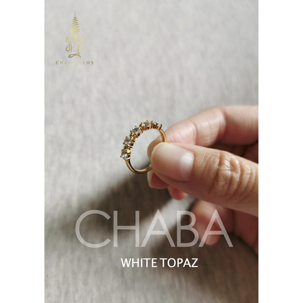 แหวนพลอยแท้-white-topaz-พลอยสีขาว-chaba-collection-gemstone-ring