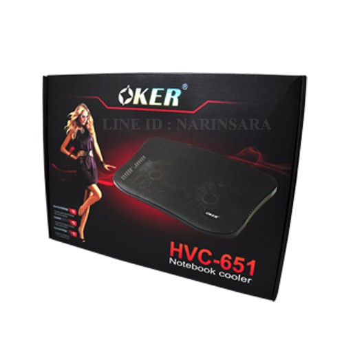 oker-cooler-pad-พัดลมระบายความร้อน-2fan-รุ่น-hvc-651