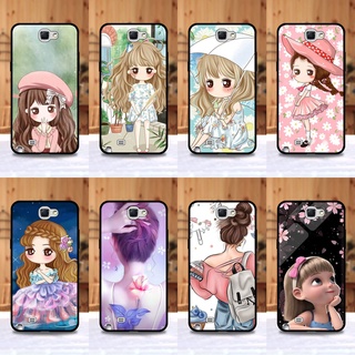 เคส Samsung Note 2 ลายการ์ตูนผู้หญิง ขอบนิ่มหลังแข็ง เคสมือถือ เคสโทรศัพท์ Case เคส TPU ขอบนิ่มหลังแข็ง ไม่ขูดตัวเครื่อง
