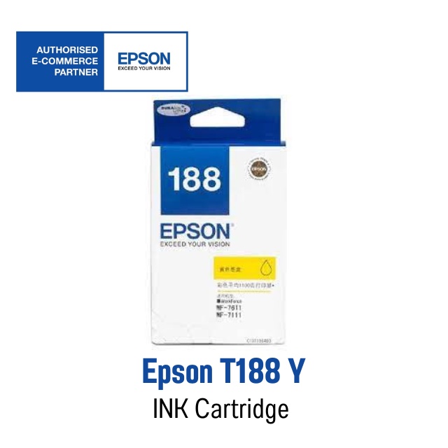 Epson 188Y 🌟 Original Ink Cartridge 🌟 หมึกแท้สีเหลือง 🟨 | Shopee Thailand