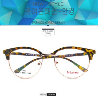 Fashion M korea แว่นตากรองแสงสีฟ้า T 6281 สีน้ำตาลลายกละตัดทอง ถนอมสายตา