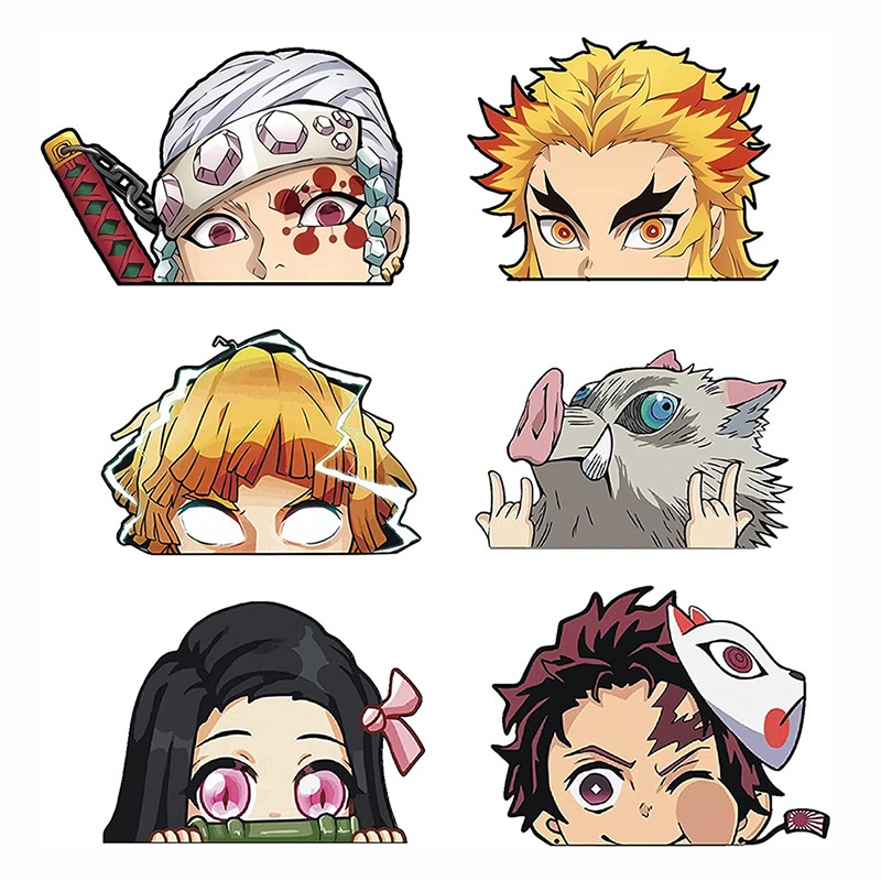 ใหม่-สติกเกอร์สะท้อนแสง-ลายการ์ตูนอนิเมะ-demon-slayer-tanjirou-nezuko-zenit-สําหรับติดตกแต่งหน้าต่างรถยนต์-รถจักรยานยนต์