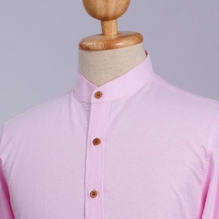 สินค้า [13 สี] ⚡️ พร้อมส่ง ⚡️ เสื้อเชิ้ตคอจีนสีชมพู ชุดทำงาน ไซต์ S-XXL