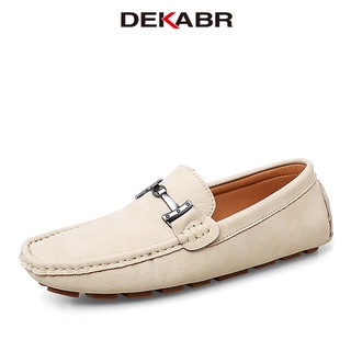 Dekarb รองเท้าโลฟเฟอร์ลําลอง หนังวัวแท้ น้ําหนักเบา กันลื่น หรูหรา ใส่สบาย แฟชั่นสําหรับผู้ชาย