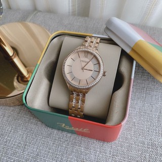 🎀 (สด-ผ่อน) นาฬิกา สี pastel pink BQ3472 FOSSIL Suitor Three-Hand Pastel Pink Stainless Steel Watch