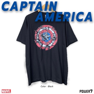 Power 7 Shop เสื้อยืดการ์ตูน ลาย มาร์เวล Captain America ลิขสิทธ์แท้ MARVEL COMICS  T-SHIRTS (MVX-039)