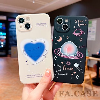 เคสโทรศัพท์มือถือ ขอบตรง ลายพีช สีชมพู สําหรับ Samsung A10 A11 A12 A02 A02S A03S A20 A30 A50 A50S A30S A32 A52