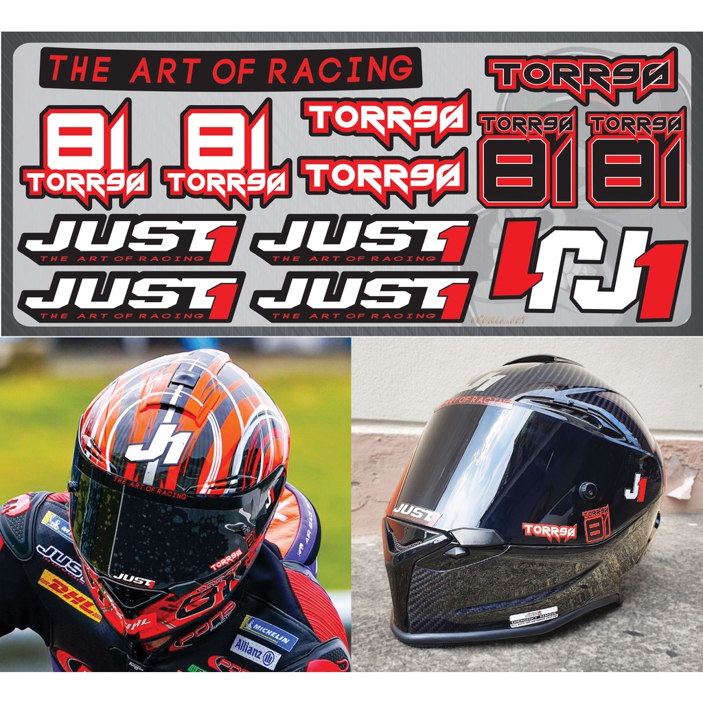 สติ๊กเกอร์ชิวหมวกกันน็อค J1 เกรดพรีเมี่ยม Sticker Helmet Sticker J1 ...