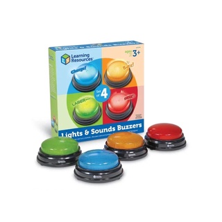 Lights &amp; Sounds Answer Buzzers, Set of 4 ชุด กระดิ่งแสงสว่างและเสียงดัง (1 ชุด มีกระดิ่ง 4 อัน)